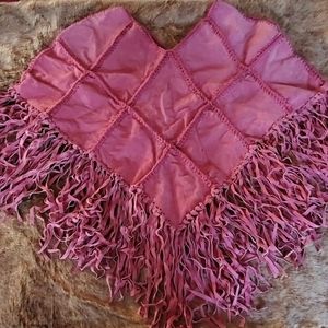 Wilsons leather 100% suede fuchsia  poncho